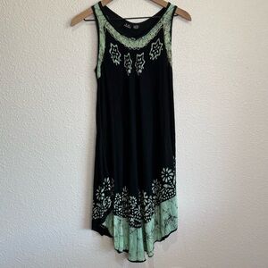 VTG S.R Fashion Womens One Size Boho Flowy Midi Dress Floral‎ Batik Dress Rayon